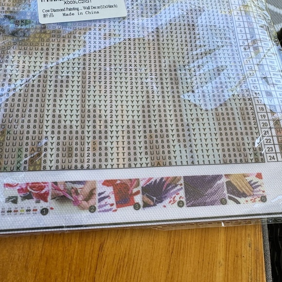 Diamond Painting Lot. Cow Wall Decor NWT Including Extra Rhinestones. - Picture 9 of 14